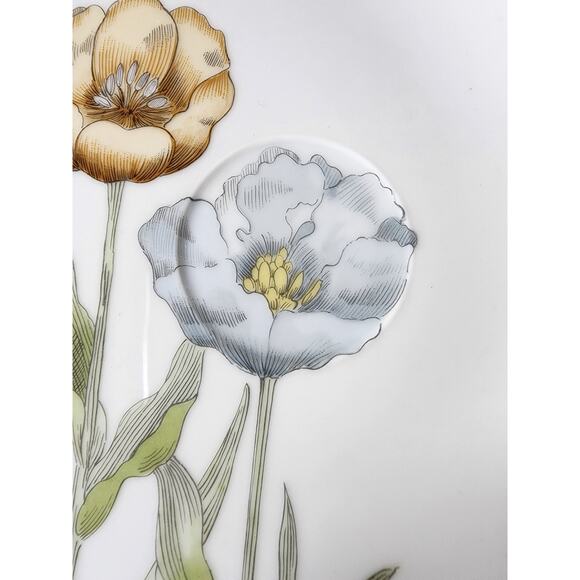 Vintage FITZ AND FLOYD 1976 Poppy & Butterfly 9" Plate inset Tea Cup - Set of 2 - Picture 2 of 11